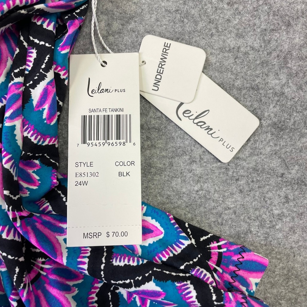Lot of 2 Leilani Plus Raisins Curve Tankini Tops Size 24W Floral Geometric NWT - Picture 3 of 16